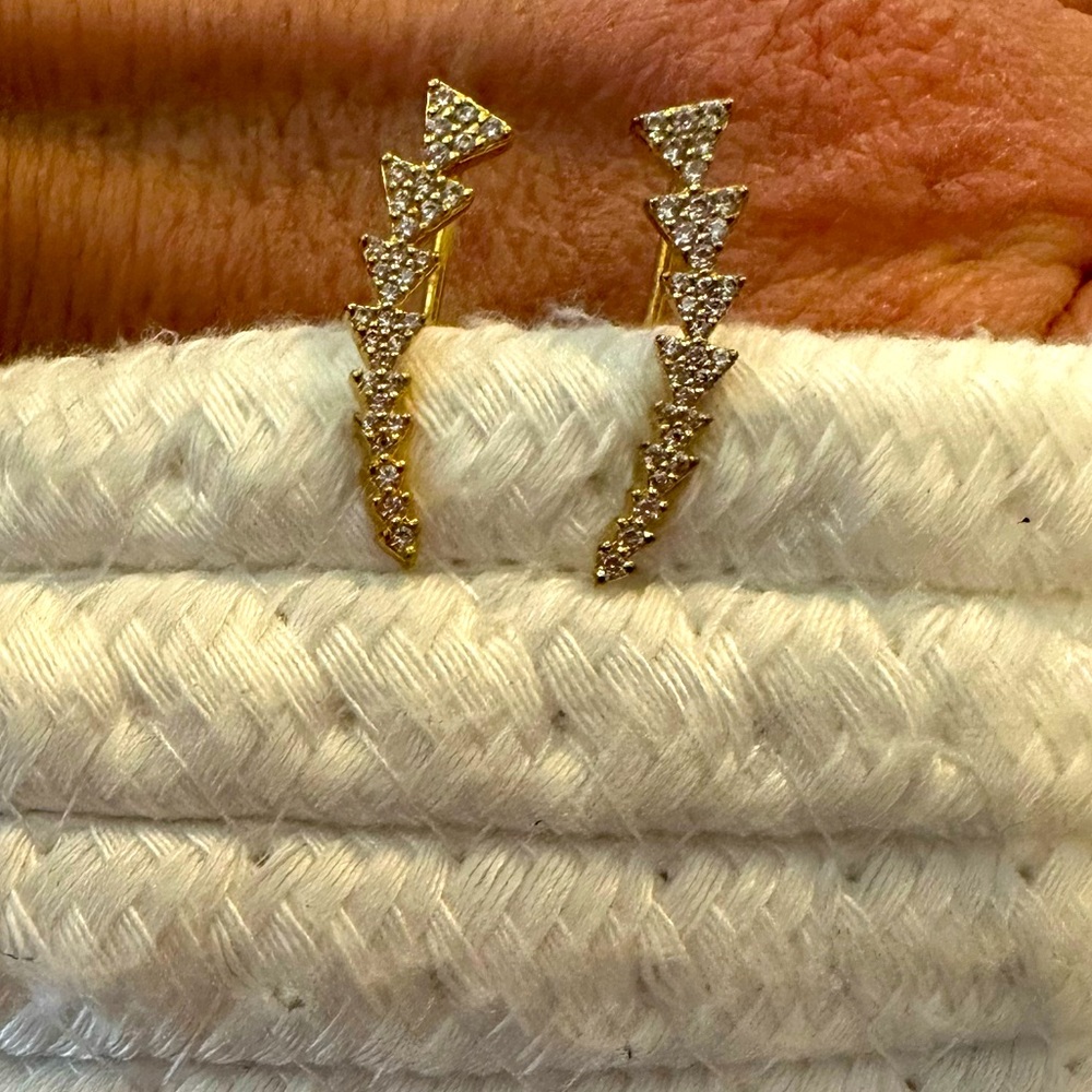 Gold and diamond ear crawlers